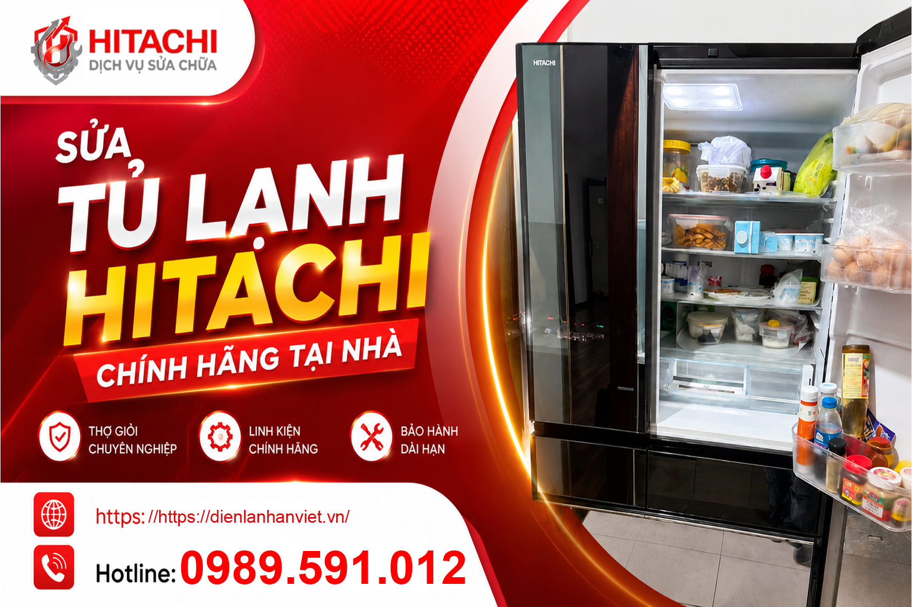 Trung Tâm Sửa Chữa Tủ Lạnh HITACHI Tại Nhà Hà Nội – Uy tín, Thợ Lành Nghề, Có Mặt Sau 15 phút